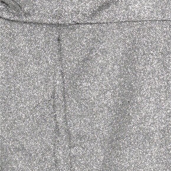 Mini wrap silver metallic glitter zip closure crepe skirt Mangano party M NWT - Picture 4 of 4